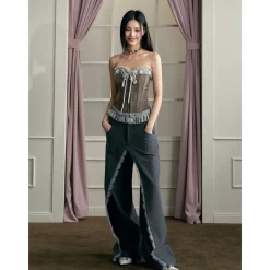 AGAM Lace Edged Fish-Bone Vest