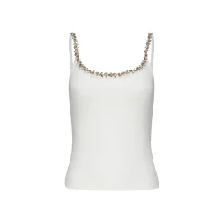 AGAM Sparking Rhinestone Camisole Vest White