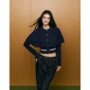 AGAM Twist Shawl Knit Cardigan Navy Blue