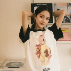 Alexia Sandra Big Rabbit Raglan Tee Black