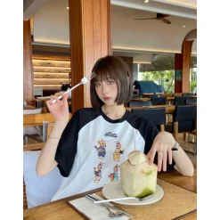Alexia Sandra Four Rabbits Raglan Tee Black
