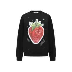 Alexia Sandra Fruit Paradise Star Printed Drop Shoulder Sweater Black