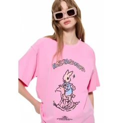 Alexia Sandra Graffiti Wooden Horse Printed T-Shirt Pink