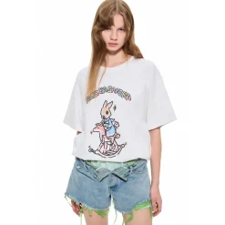Alexia Sandra Graffiti Wooden Horse Printed T-Shirt White