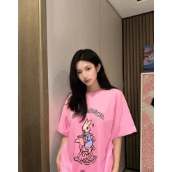 Alexia Sandra Graffiti Wooden Horse Printed T-Shirt Pink