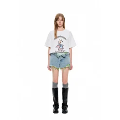 Alexia Sandra Graffiti Wooden Horse Printed T-Shirt White