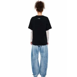 Alexia Sandra Printed Graffiti Rabbit T-Shirt Black