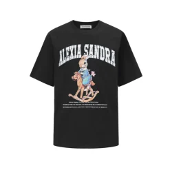 Alexia Sandra Printed Trojan Rabbit T-Shirt Black