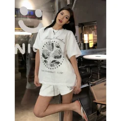 Alexia Sandra Strawberry Club Printed Polka Dots T-Shirt White