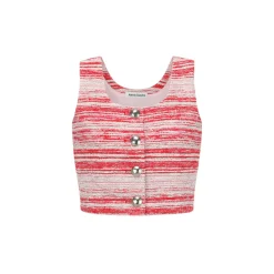 Alexia Sandra Striped Tweed Vest Top Pink