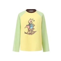 Alexia Sandra Trojan Rabbit Contrast Color Raglan L/S Tee Yellow Green