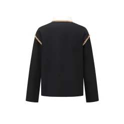 Alexia Sandra Trojan Rabbit Embroidery L/S Polo Top Black