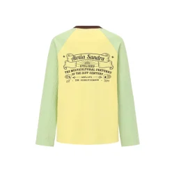 Alexia Sandra Trojan Rabbit Contrast Color Raglan L/S Tee Yellow Green