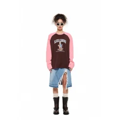 Alexia Sandra Trojan Rabbit Printed Raglan L/S Tee Brown