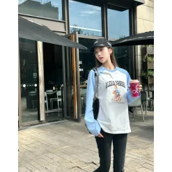 Alexia Sandra Trojan Rabbit Printed Raglan L/S Tee Blue