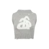 Ann Andelman Destroyed Knit Crop Vest Grey