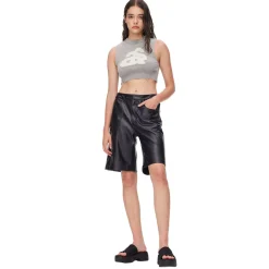 Ann Andelman Destroyed Knit Crop Vest Grey
