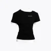 Ann Andelman Fake-2-Piece Patchwork Slim T-Shirt Black