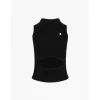 Ann Andelman Hollow Out Knit Vest Top Black