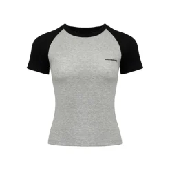 Ann Andelman Slim Fit Raglan Logo T-Shirt Grey