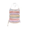 AsGony Colorful Striped Knit Halter Vest