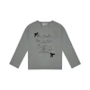 AsGony 3D Bow Knot Printed Casual L/S T-Shirt Gray