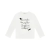 AsGony 3D Bow Knot Printed Casual L/S T-Shirt White