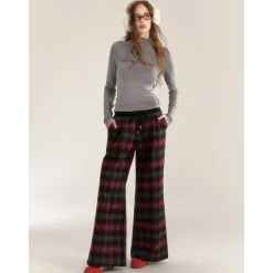 AsGony High Collar Beaded Slim Top Gray