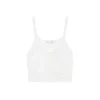 AsGony Lace Patchwork Knit Slip Vest White