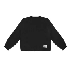 AsGony Retro V-Neck Casual Knit Sweater Black