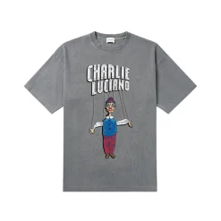 Charlie Luciano Marionette Printed T-Shirt Washed Grey