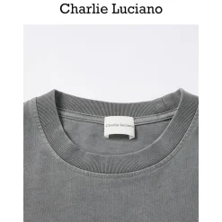 Charlie Luciano Marionette Printed T-Shirt Washed Grey