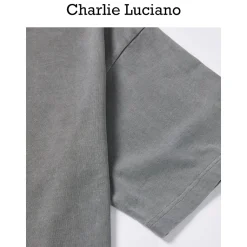 Charlie Luciano Marionette Printed T-Shirt Washed Grey