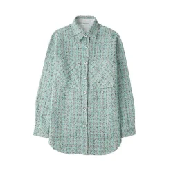 Charlie Luciano Tweed Over Shirt Peacock Blue