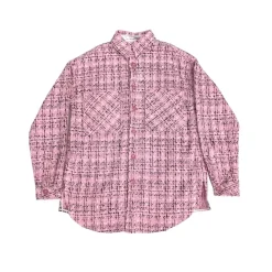 Charlie Luciano Tweed Over Shirt Pink