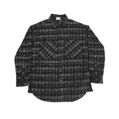 Charlie Luciano Tweed Over Shirt Black