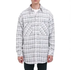 Charlie Luciano Tweed Over Shirt White