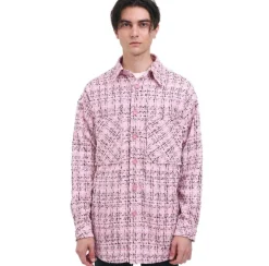 Charlie Luciano Tweed Over Shirt Pink