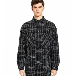 Charlie Luciano Tweed Over Shirt Black