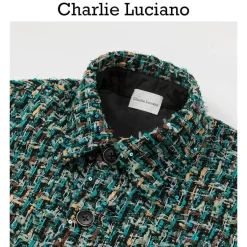 Charlie Luciano Tweed Overshirt Green