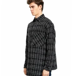 Charlie Luciano Tweed Over Shirt Black