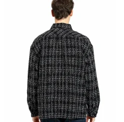 Charlie Luciano Tweed Over Shirt Black