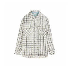 Charlie Luciano Tweed Tassel Overshirt White