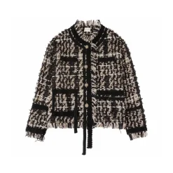 Charlie Luciano Tweed Tassel Jacket Black/Gold