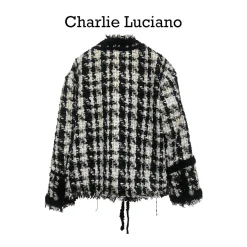 Charlie Luciano Tweed Tassel Jacket Black/White