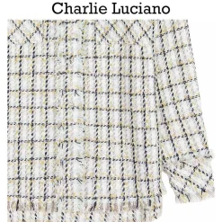 Charlie Luciano Tweed Tassel Overshirt White