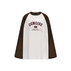 Concise-White Floral Logo Raglan L/S Tee Brown