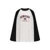 Concise-White Floral Logo Raglan L/S Tee Black