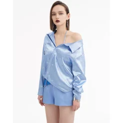 Cottia Asymmetric Full C-Logo Long-Sleeved Shirt Top
