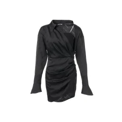 Cottia Jacquard Chain Tube Dress Black